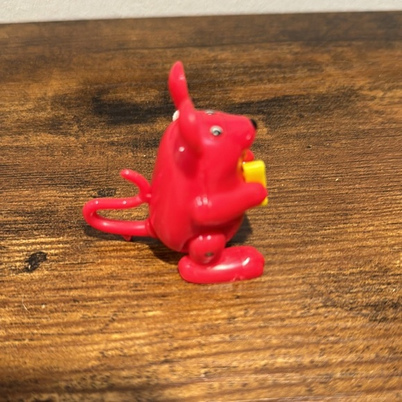 Vtg Rare Wind-up Red Flipping Mouse Cheese Tomy Brand Works Flipper Toy Flips - Picture 4 of 5